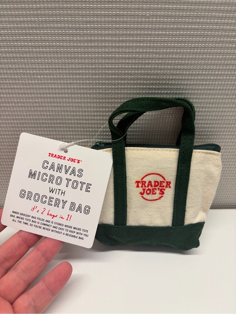 Trader Joe’s Canvas Micro Tote Green